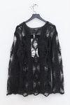 SWAYING/KNIT mohair hollow floral pullover (with suspenders) SW23AW1T51 dark gray PS64